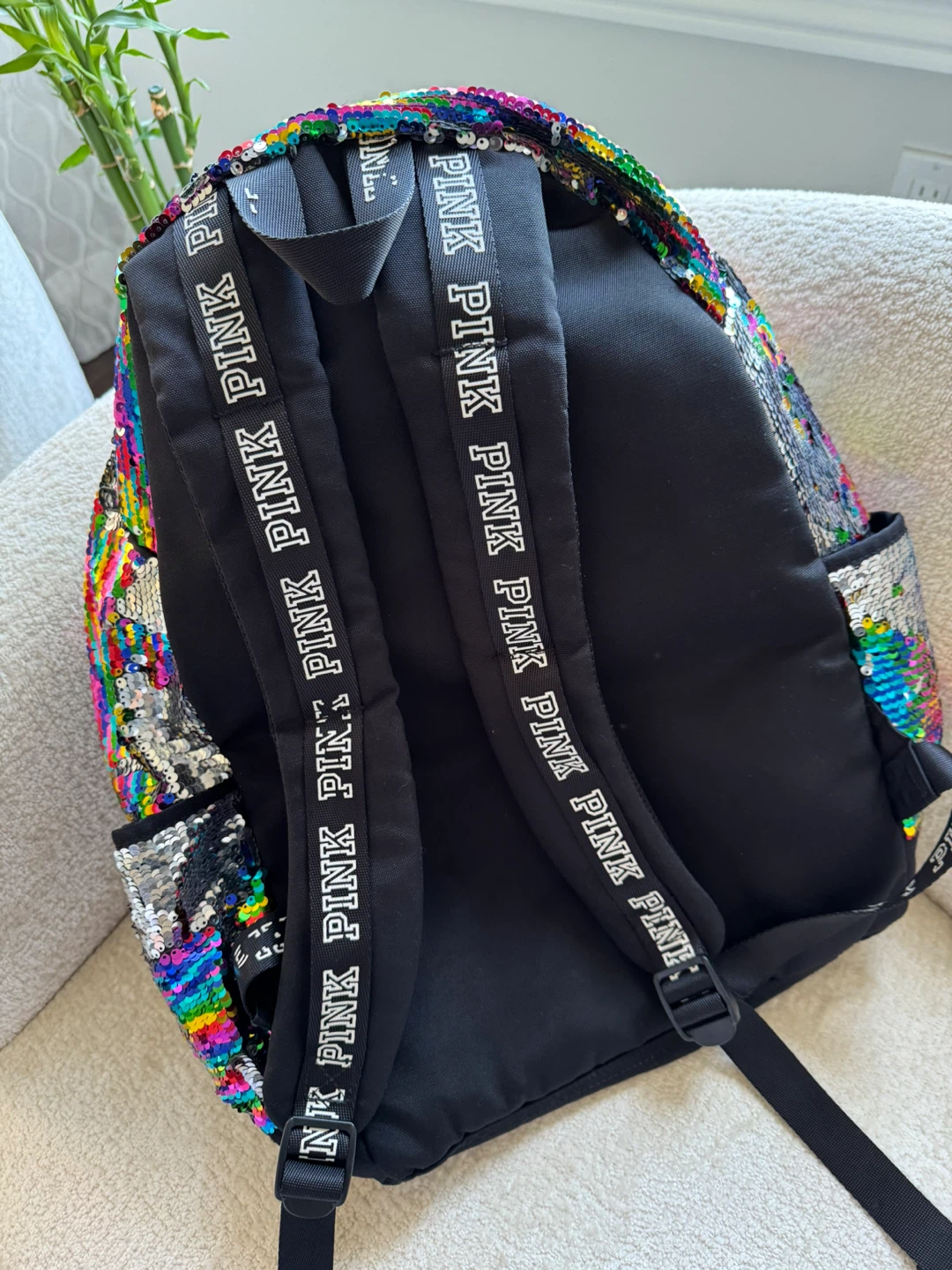 PINK Backpack Sequin Rainbow Iridescent - photo 5