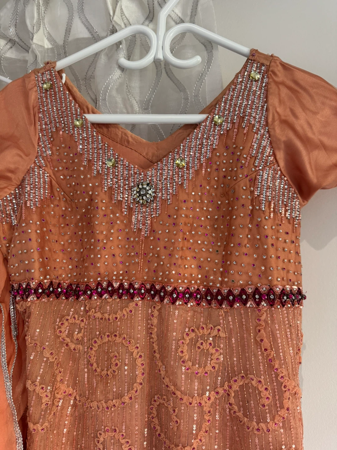 Peach three piece Sequin suit - photo 2