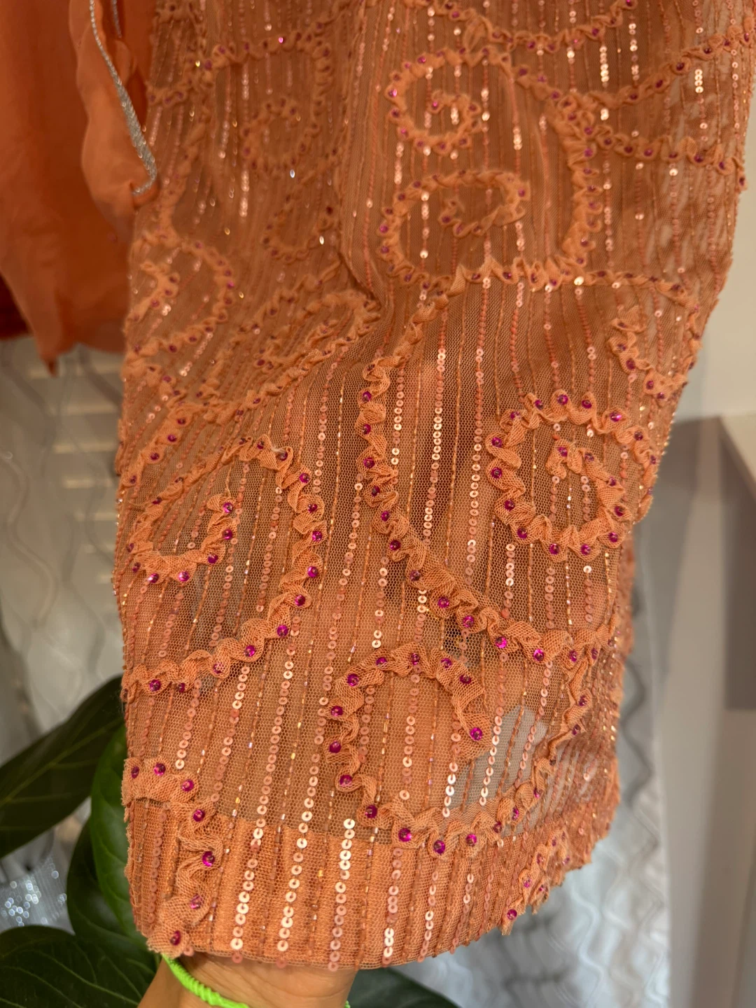 Peach three piece Sequin suit - photo 4