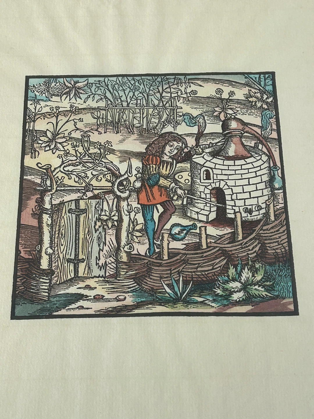 🏆Vintage Hans Weiditz Alchemist Woodcut – Fine Art Print - photo 2