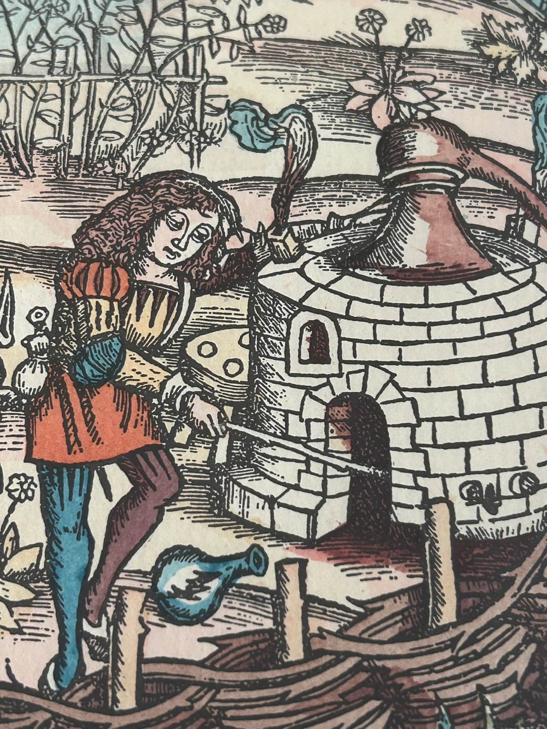 🏆Vintage Hans Weiditz Alchemist Woodcut – Fine Art Print - photo 5