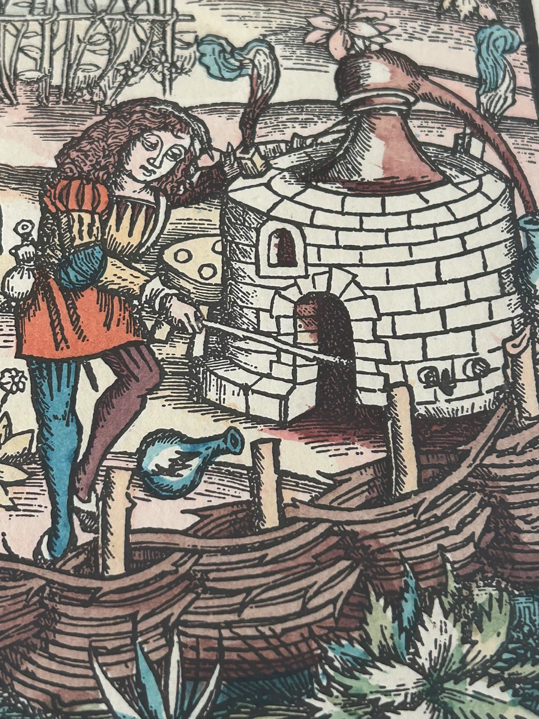 🏆Vintage Hans Weiditz Alchemist Woodcut – Fine Art Print - photo 3