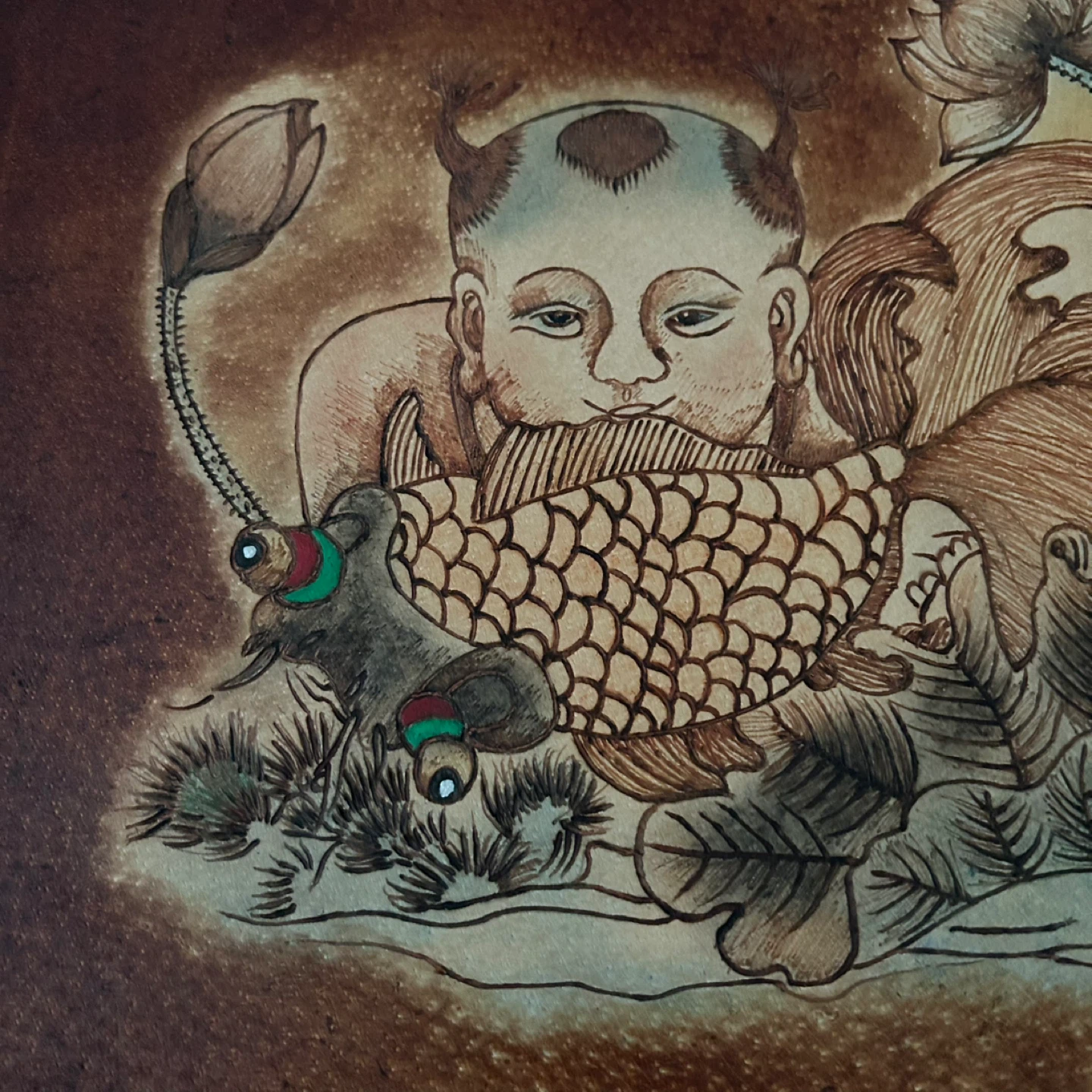 🏆 Vintage Hand-Carved Taiwanese Leather Art by Chuan-Chih Hsu - photo 3