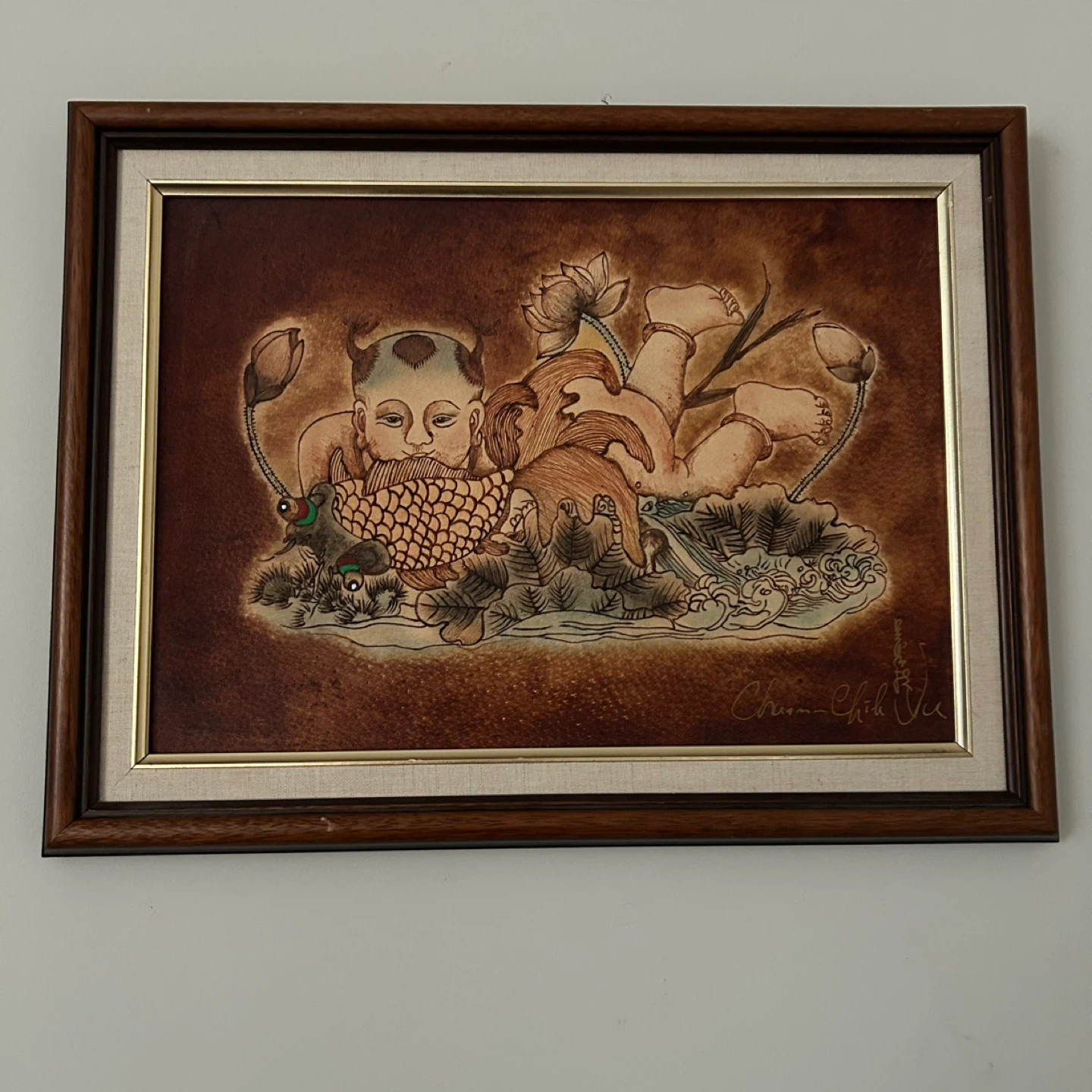 🏆 Vintage Hand-Carved Taiwanese Leather Art by Chuan-Chih Hsu