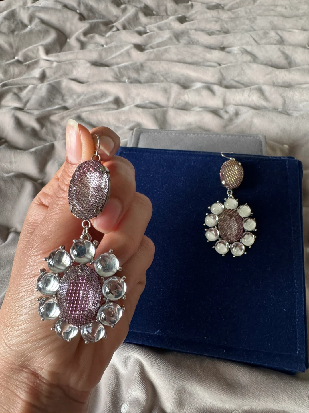 Sparkly Pink Dangle Earrings