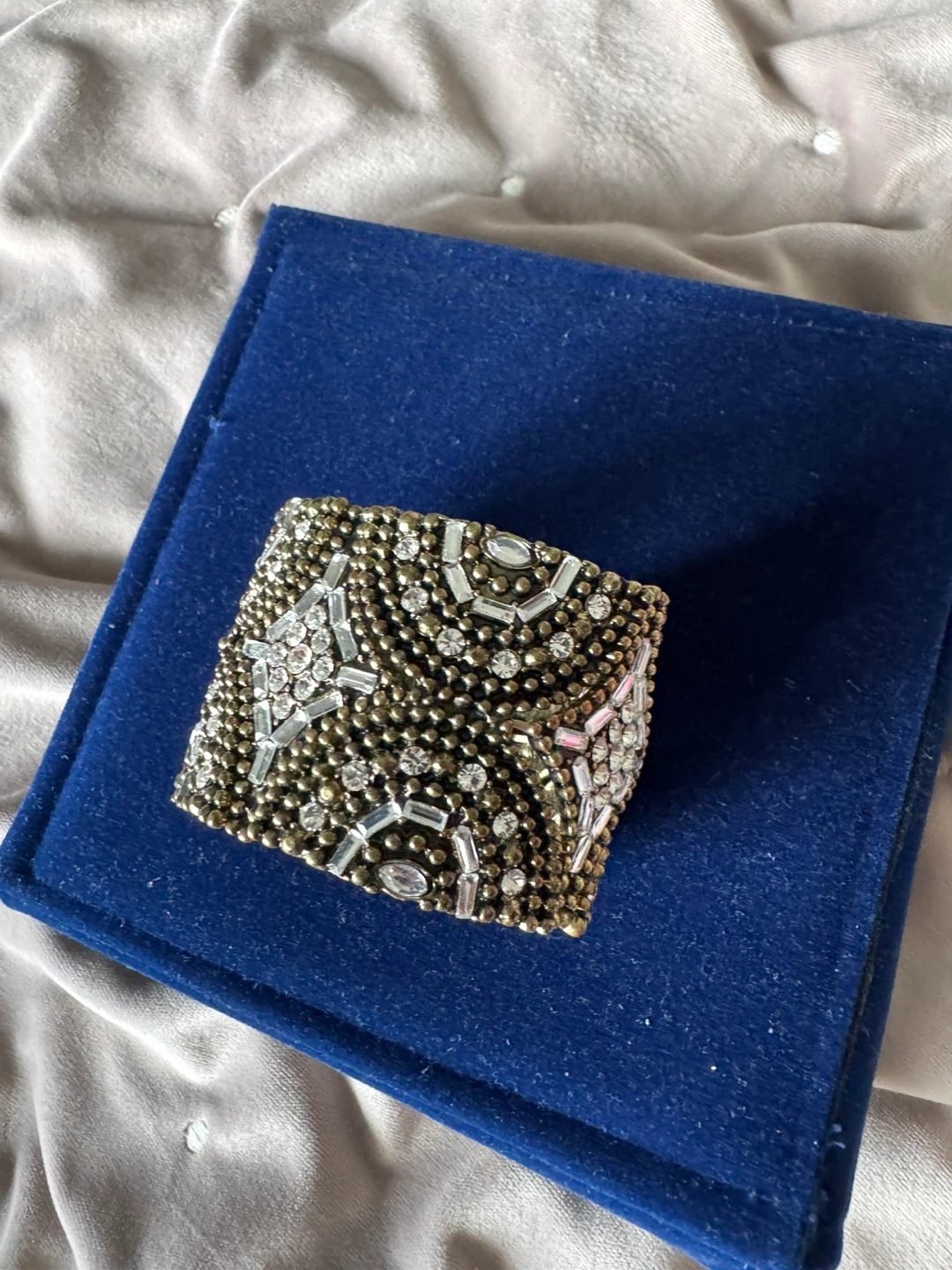 Embellished Cuff Bracelet with Rhinestones - photo 3