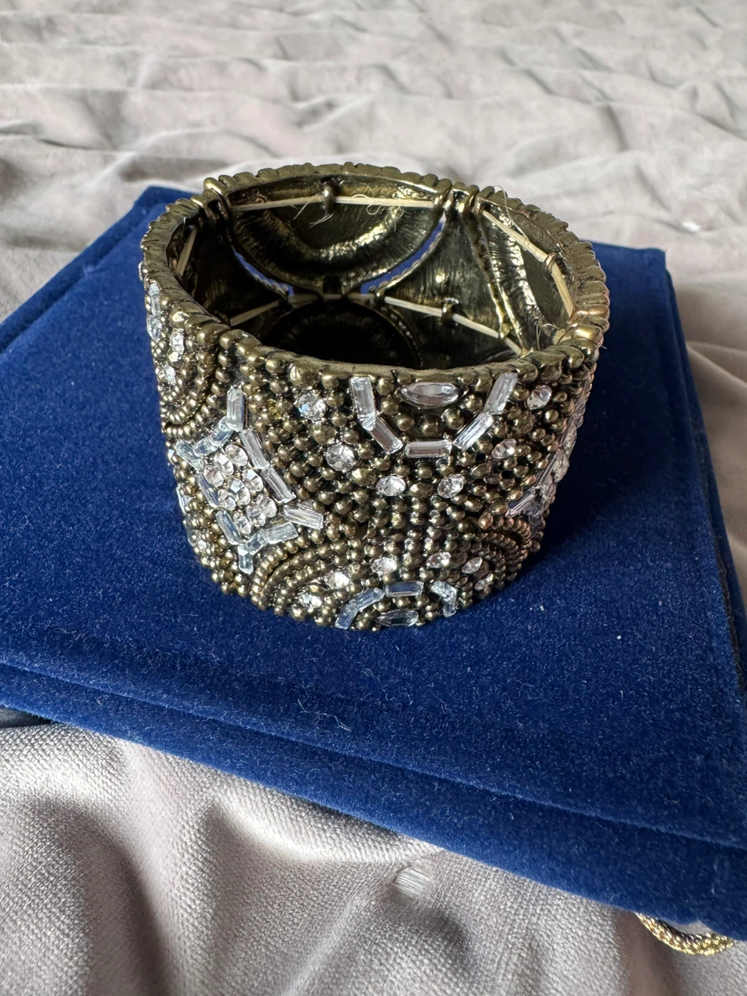 Embellished Cuff Bracelet with Rhinestones - photo 5