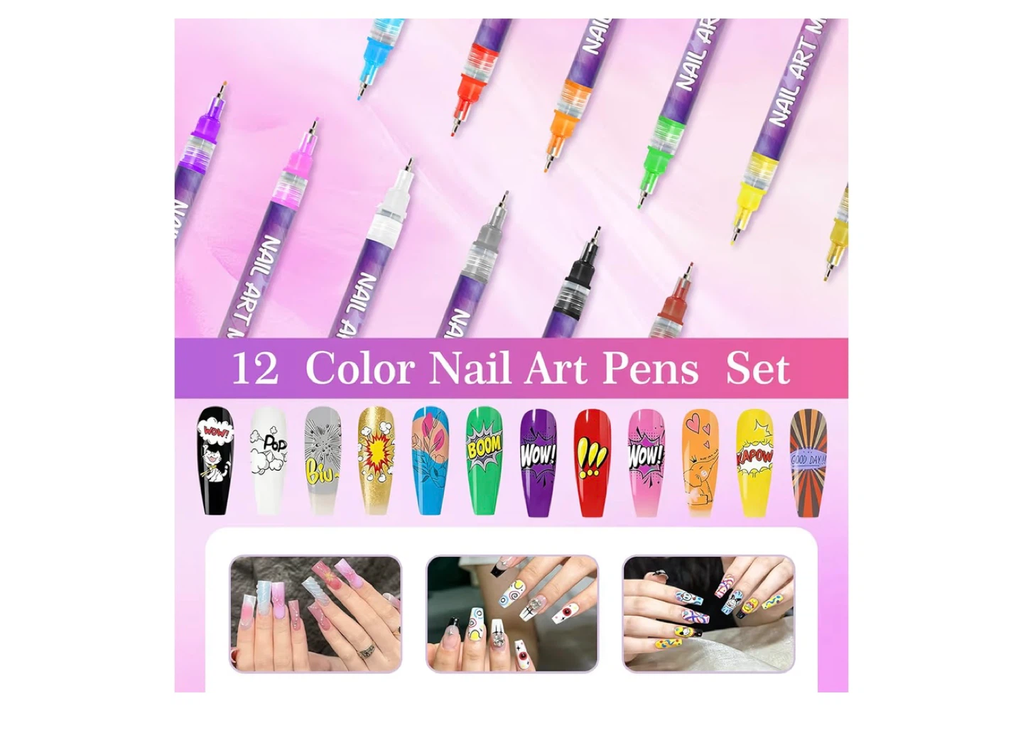 12 Color Nail Art Marker Pens Set - photo 4