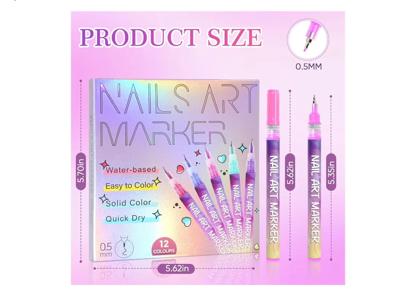 12 Color Nail Art Marker Pens Set - photo 5