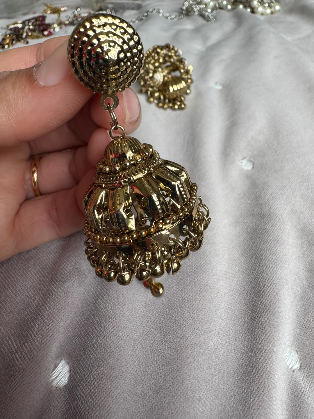 Gold Tone Bell Earrings - photo 2
