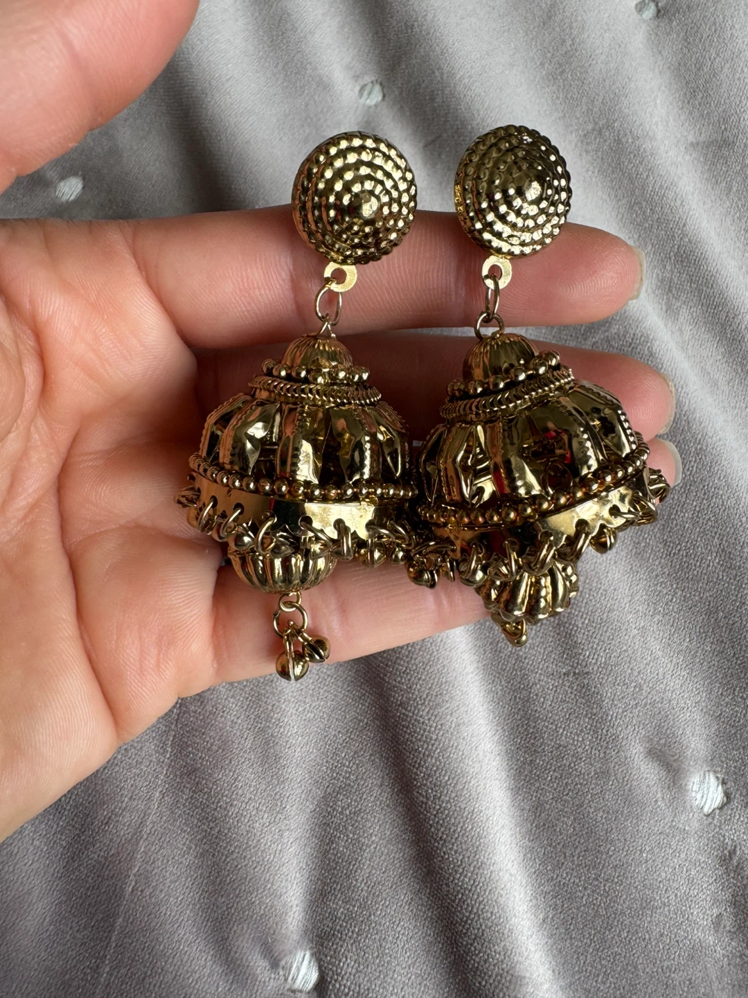 Gold Tone Bell Earrings