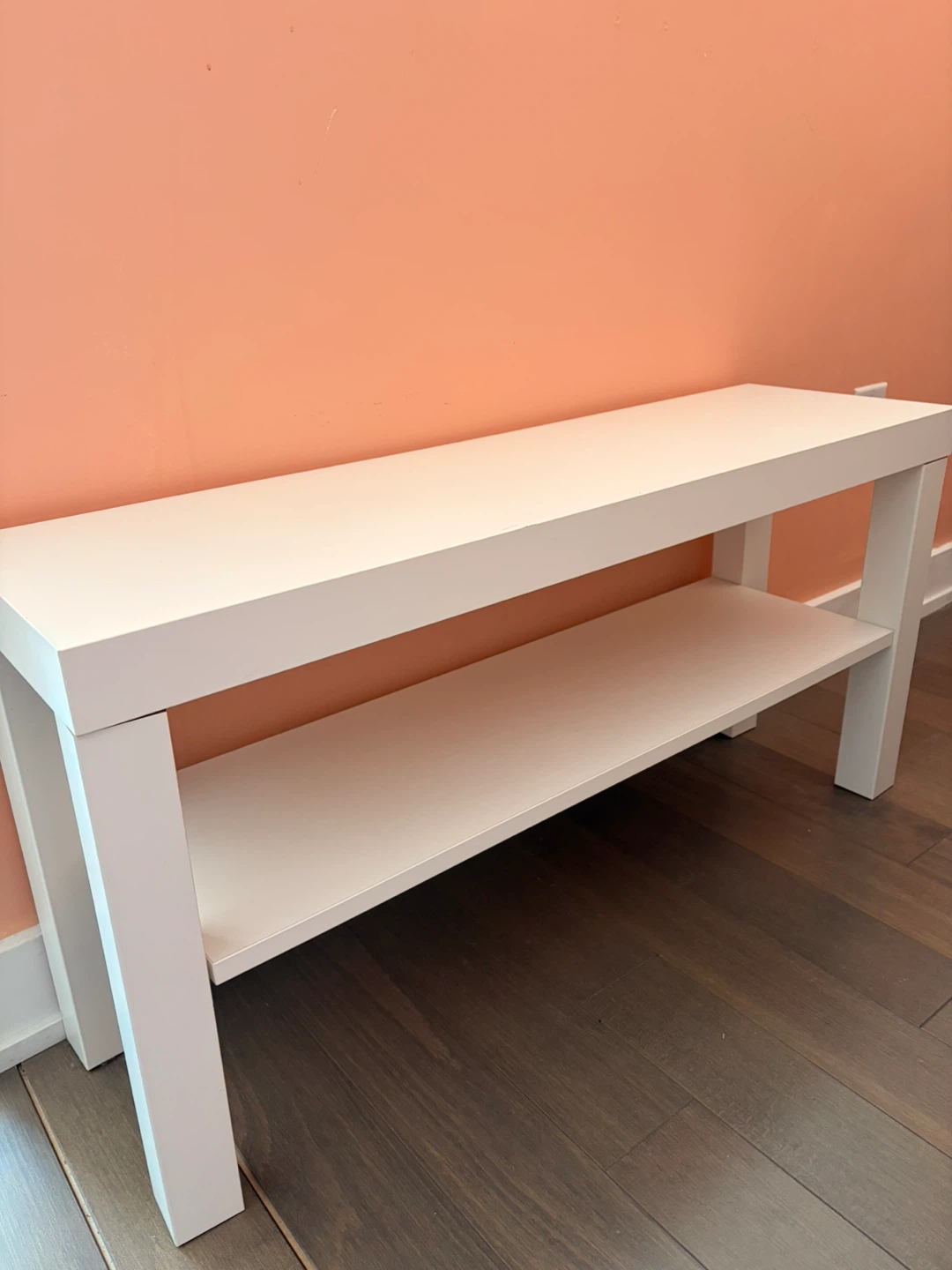 White Two-Tiered Bench