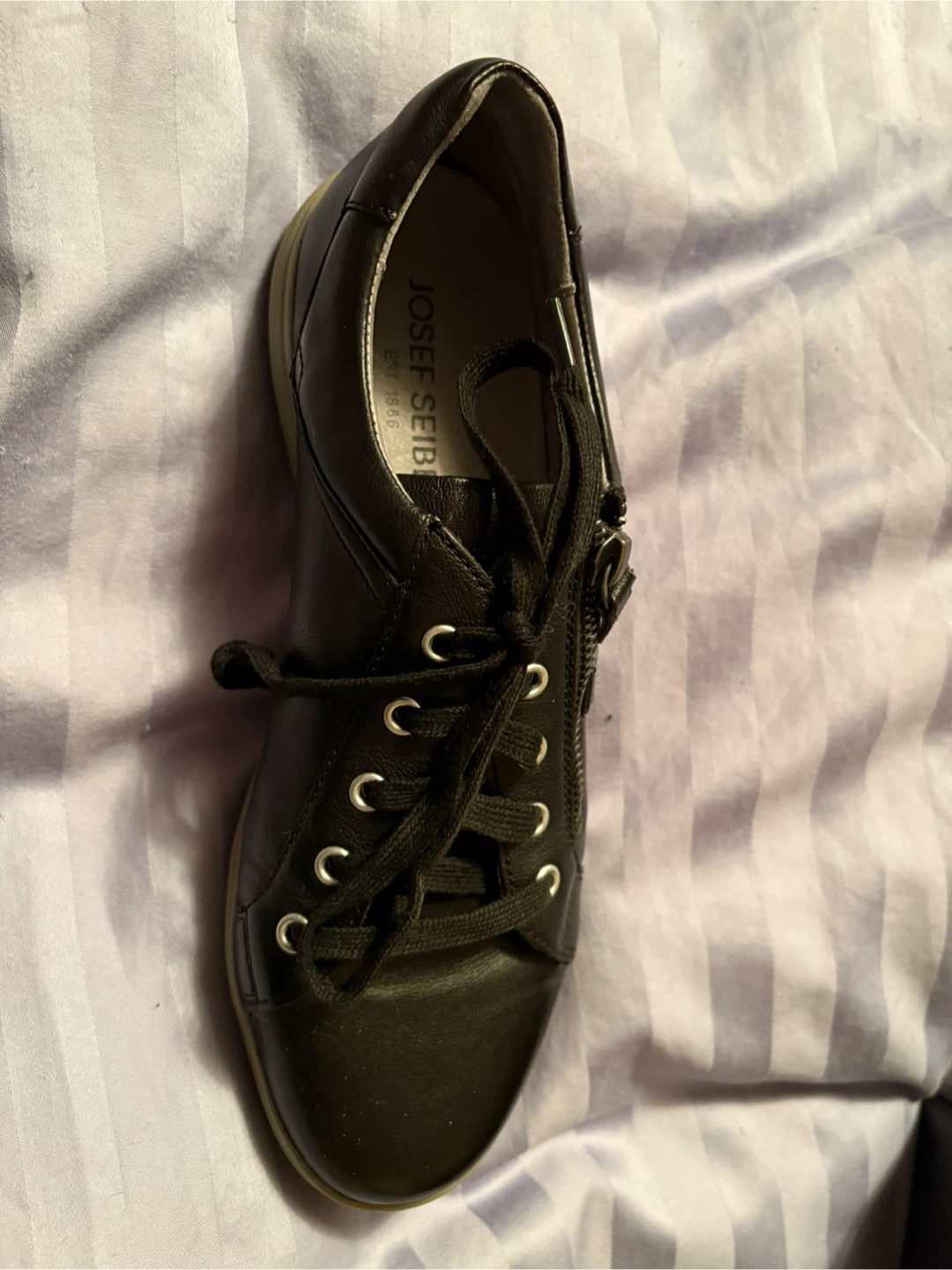Josef Seibel Black Leather Sneakers Size 39 - photo 5