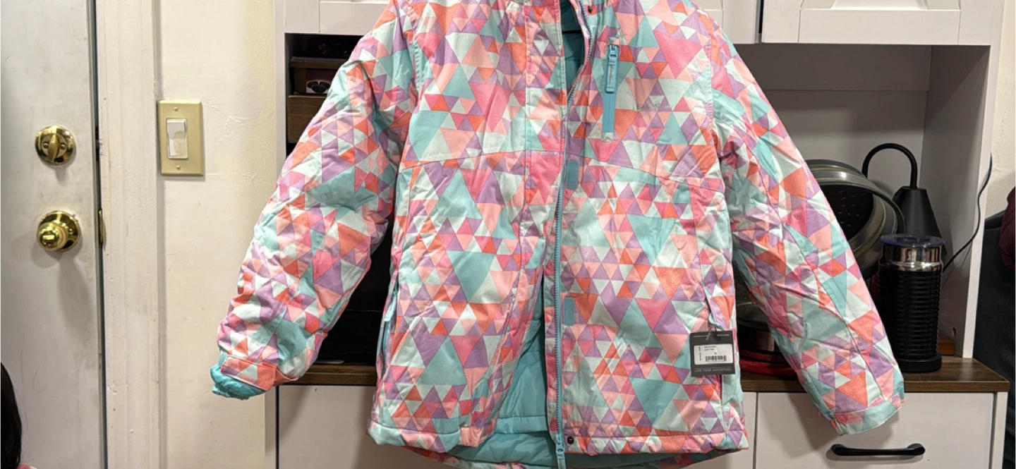 NEw Eddie Bauer Girls XL Dusty Pink Geometric Winter Jacket