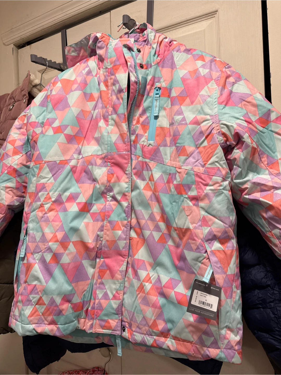 NEw Eddie Bauer Girls XL Dusty Pink Geometric Winter Jacket - photo 4