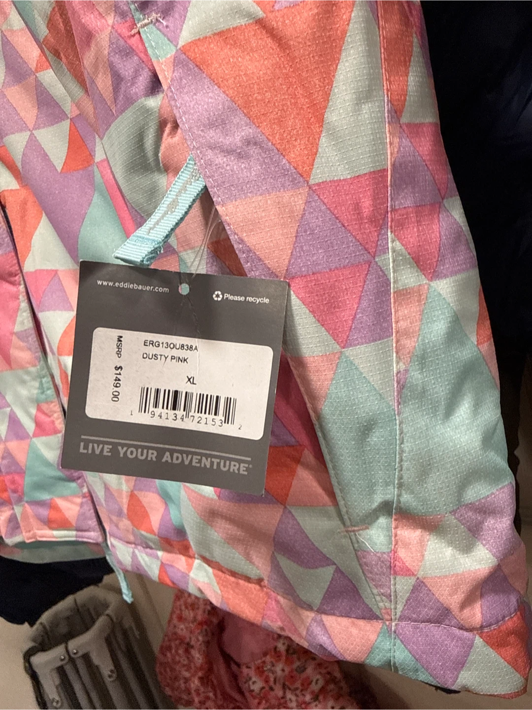 NEw Eddie Bauer Girls XL Dusty Pink Geometric Winter Jacket - photo 5