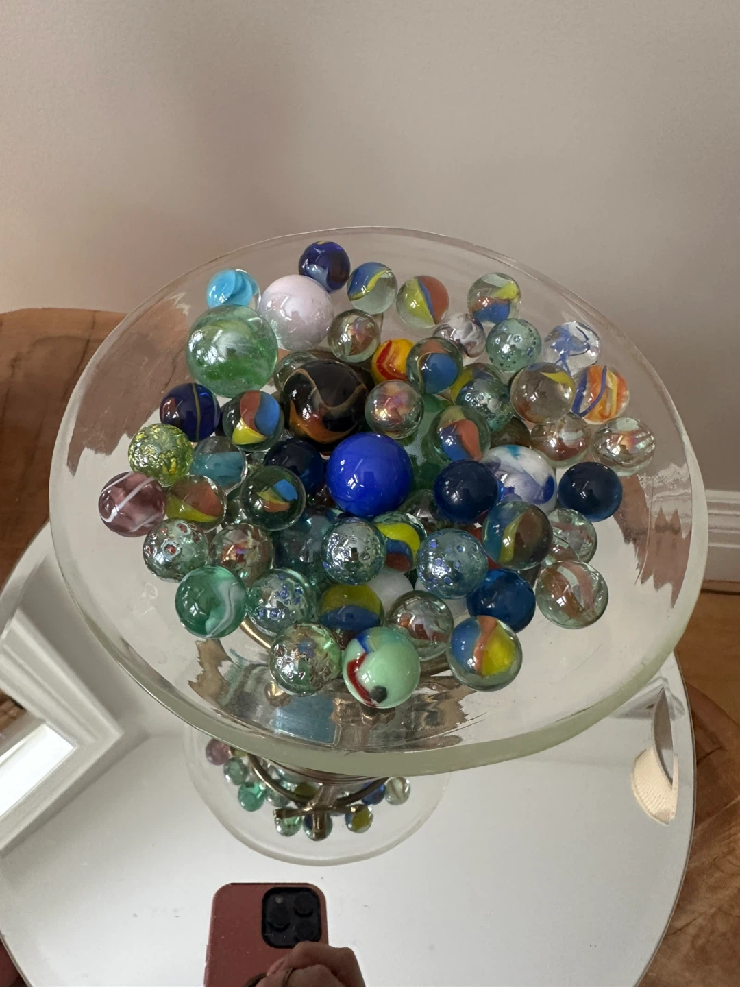 Brass & Glass Vase with Marbles - photo 4