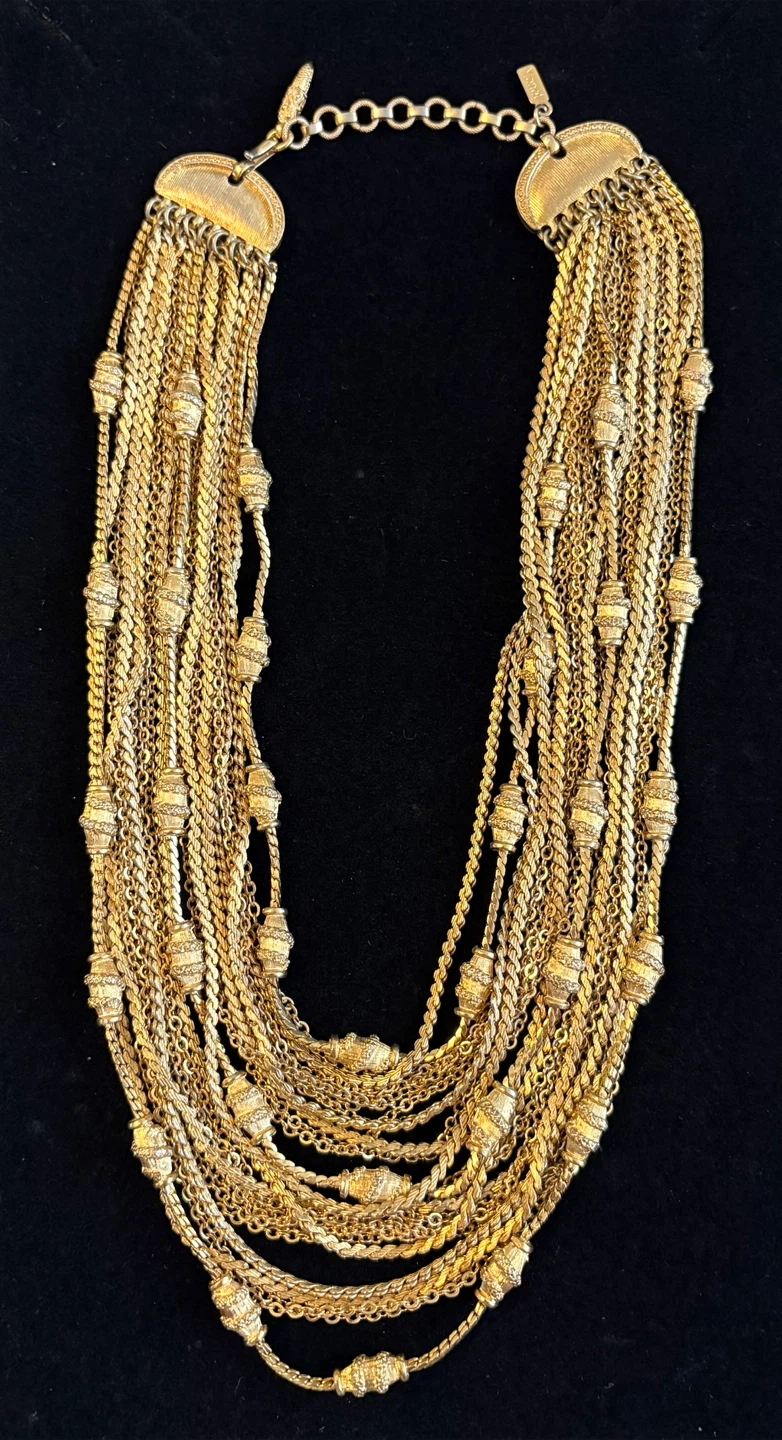 Vintage Monet Gold Tone Multi-Strand Necklace