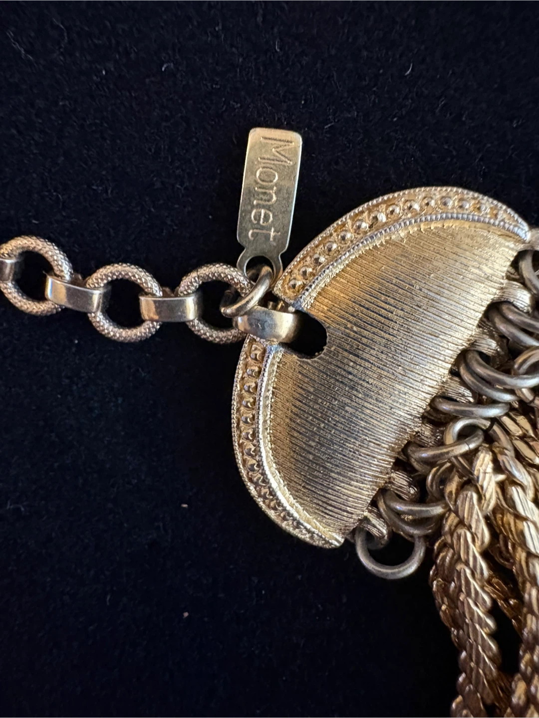Vintage Monet Gold Tone Multi-Strand Necklace - photo 3