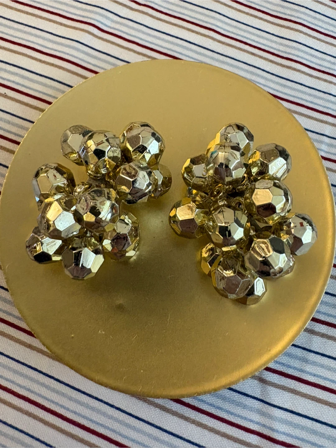 Vintage Silver Tone Cluster Earrings - photo 3