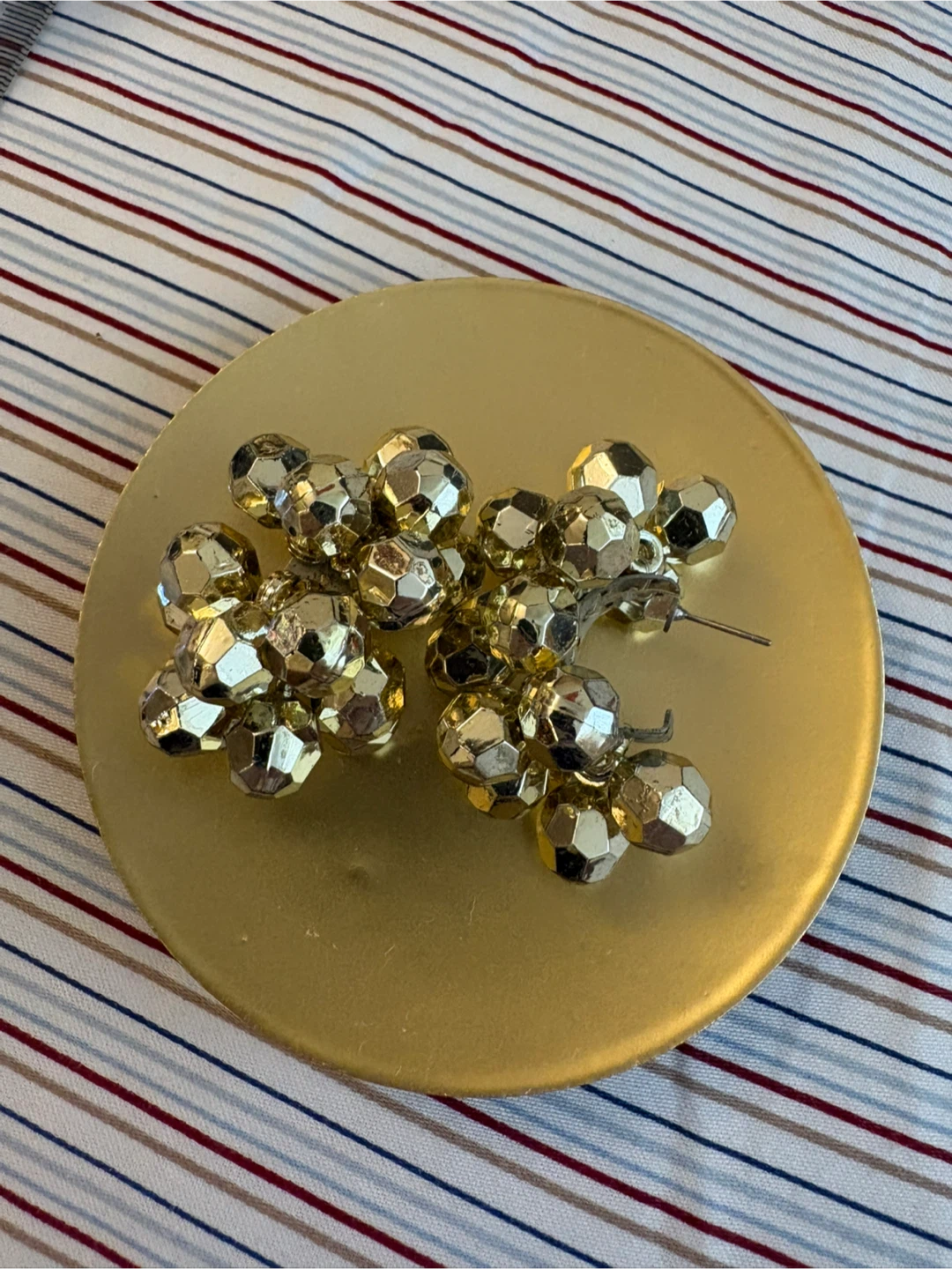 Vintage Silver Tone Cluster Earrings
