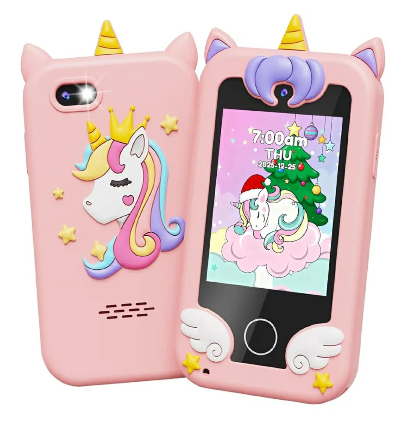 Kids Pink Unicorn Silicone Phone Case with Games & Apps