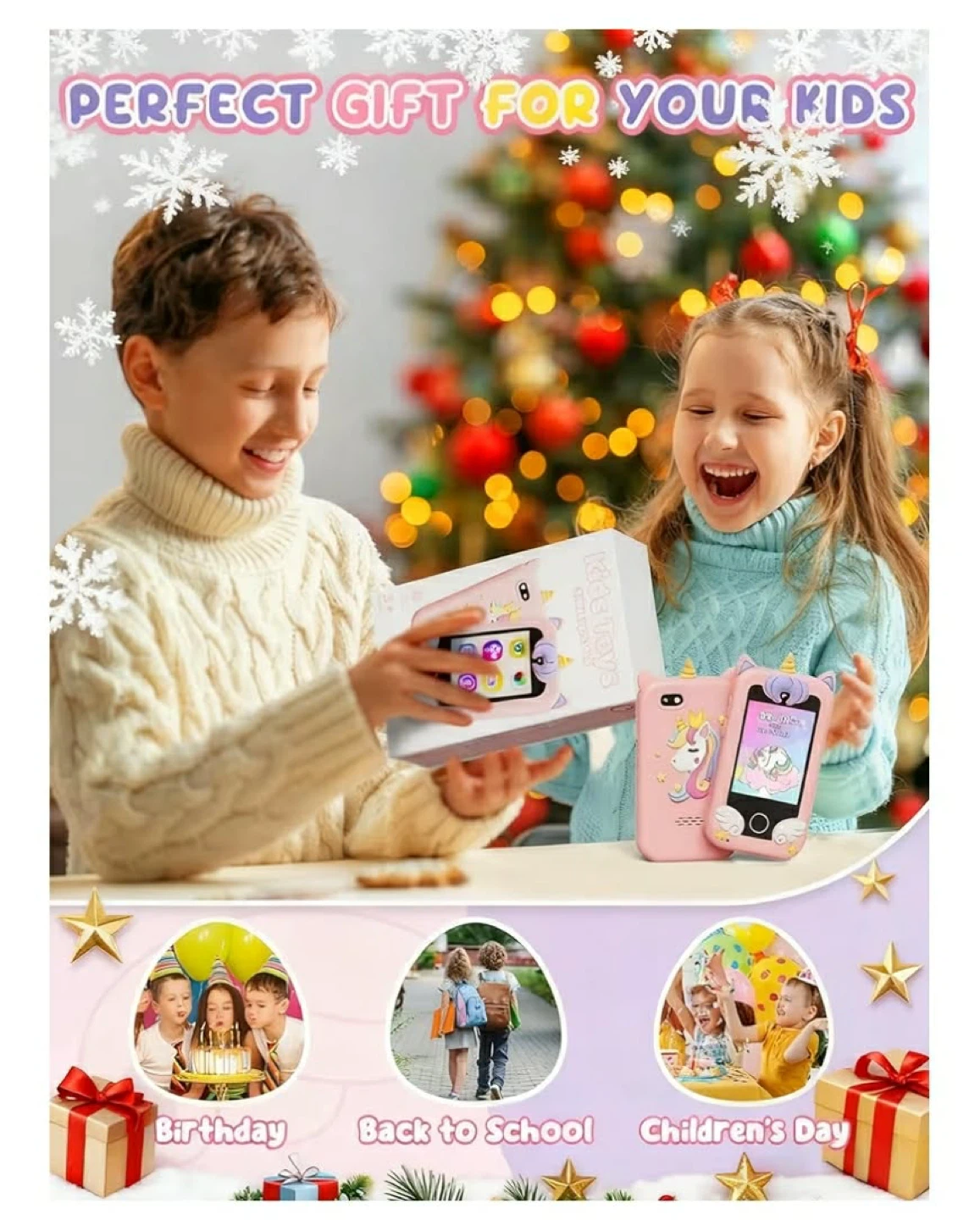 Kids Pink Unicorn Silicone Phone Case with Games & Apps - photo 3