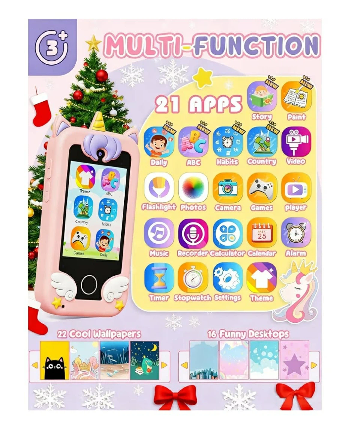 Kids Pink Unicorn Silicone Phone Case with Games & Apps - photo 4