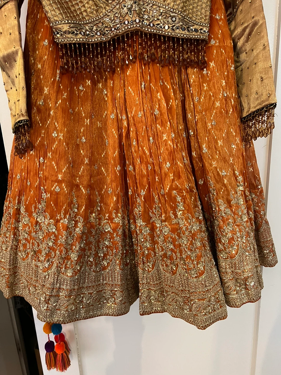 Embellished Orange Lehenga Choli Set - photo 3