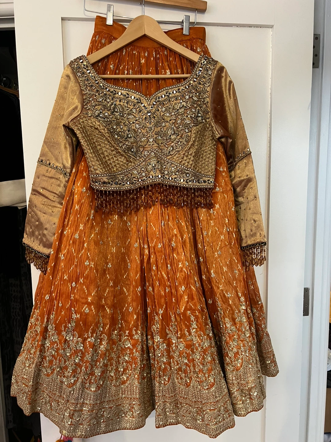 Embellished Orange Lehenga Choli Set