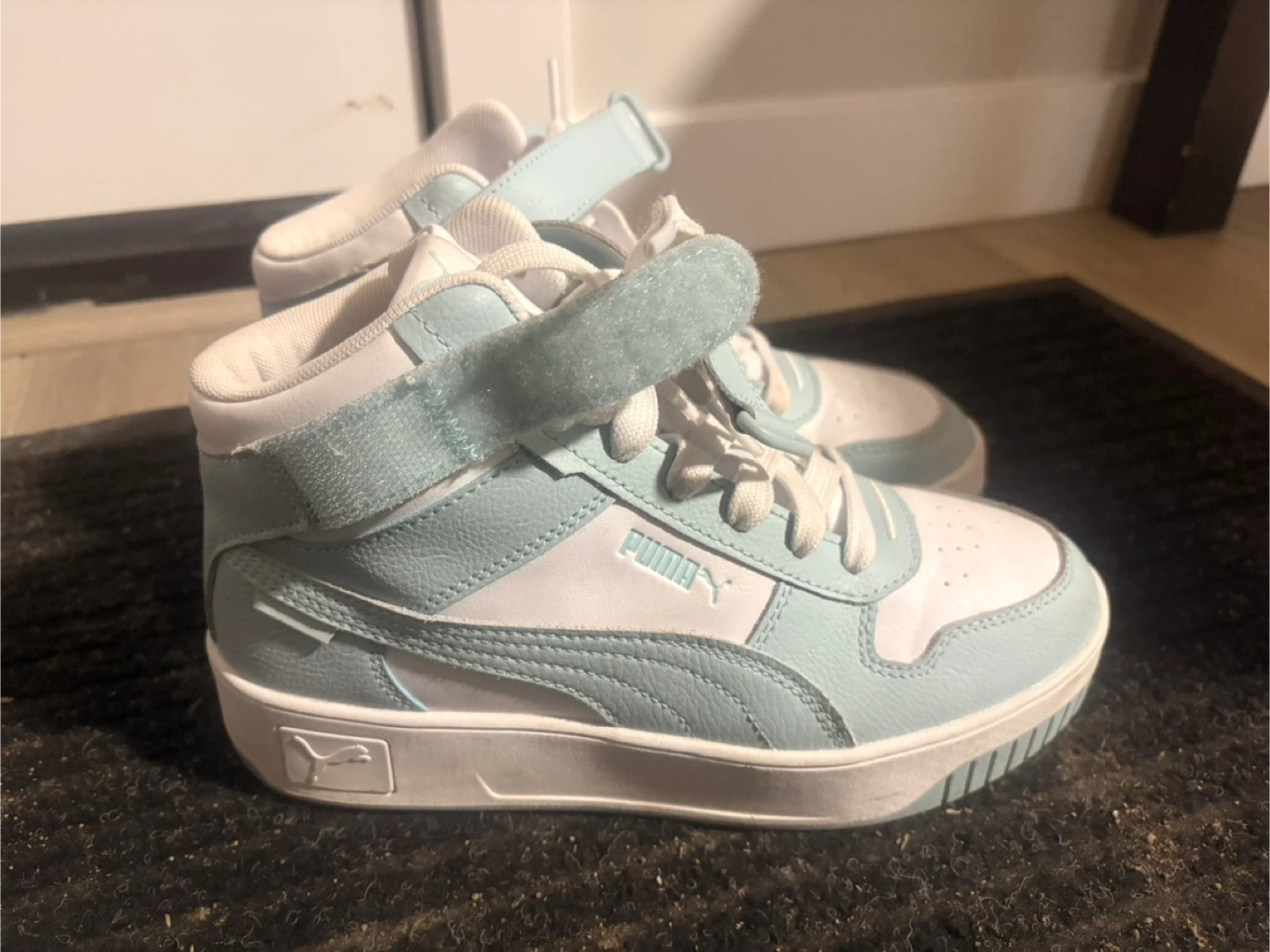 Puma High-Top Sneakers - White/Light Blue - Size 7 - photo 3