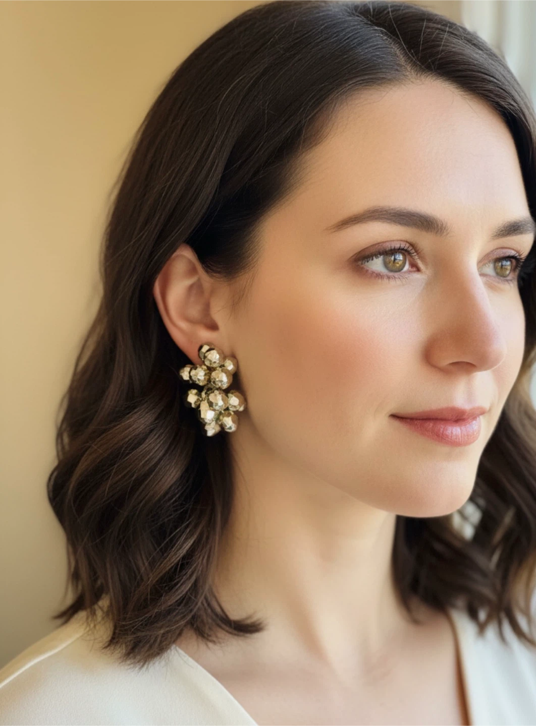 Vintage Silver Tone Cluster Earrings - photo 4