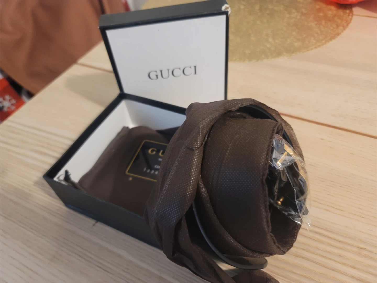 Gucci Belt with Gold Buckle