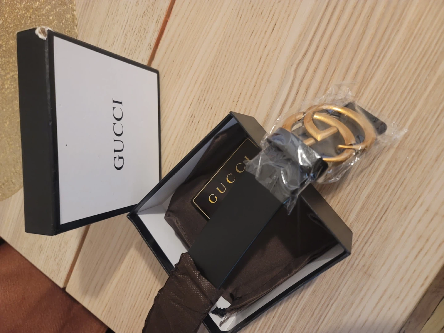 Gucci Belt with Gold Buckle - photo 2
