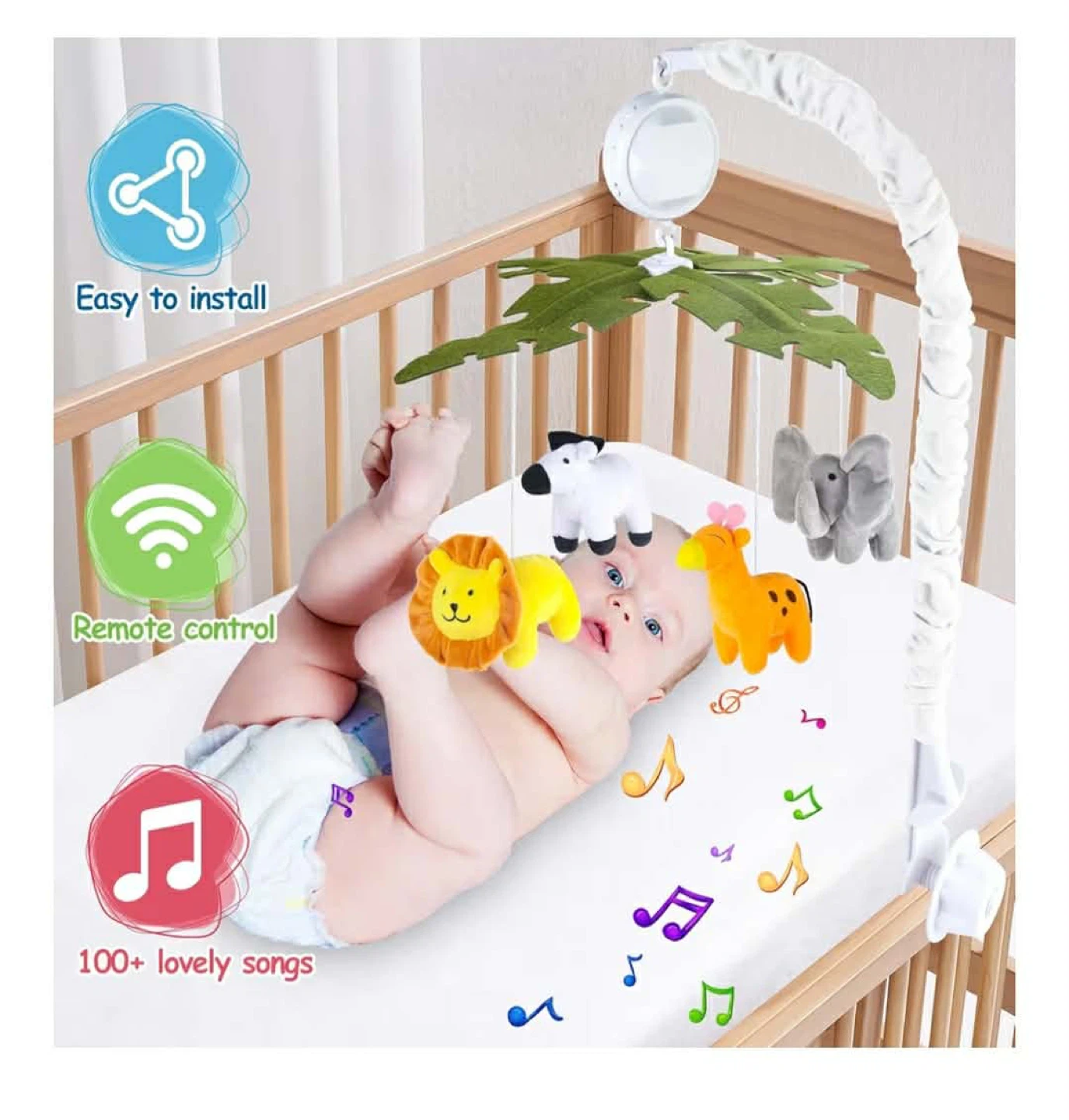 Baby Crib Mobile with 100+ Songs and Remote Control - photo 4