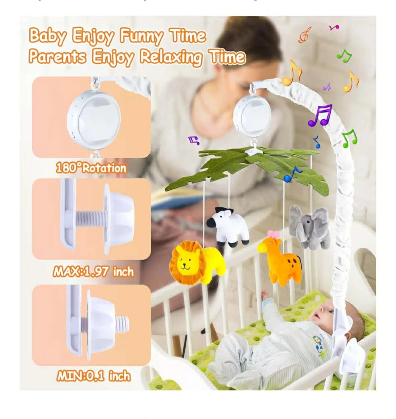 Baby Crib Mobile with 100+ Songs and Remote Control - photo 2