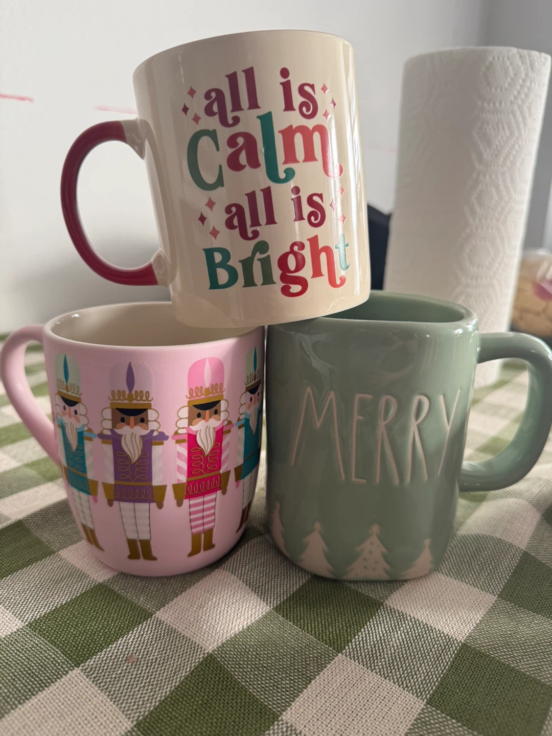 Rae Dunn "Merry" Mug & 2 Christmas Mugs