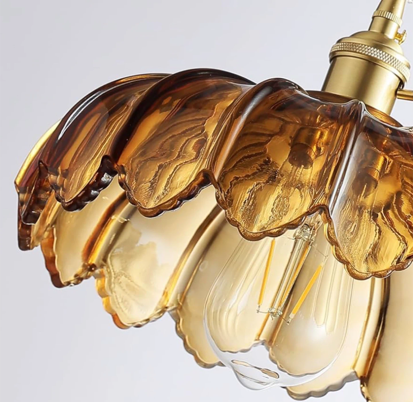 Amber Glass Pendant Light Fixture - photo 4