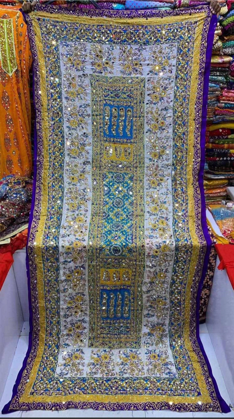 Embellished Dupatta with Mirror Work