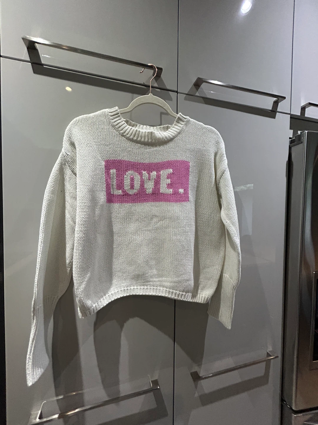 White LOVE sweater