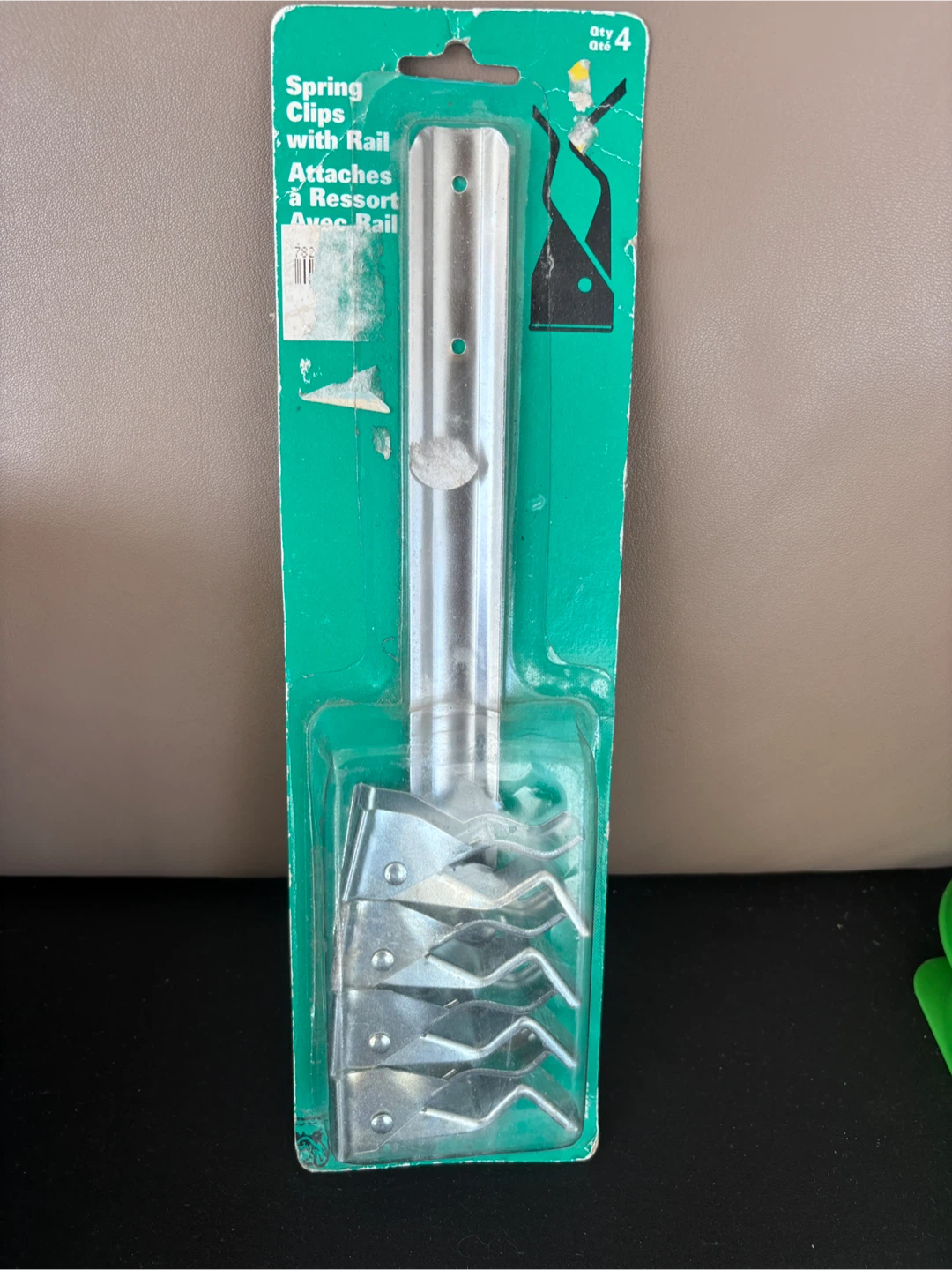 Spring Clips with Rail for Brooms, Mops, Garden Tools