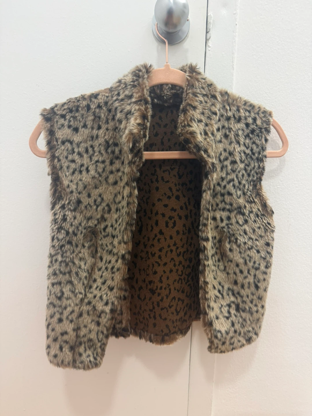 Faux Fur Leopard Print Vest