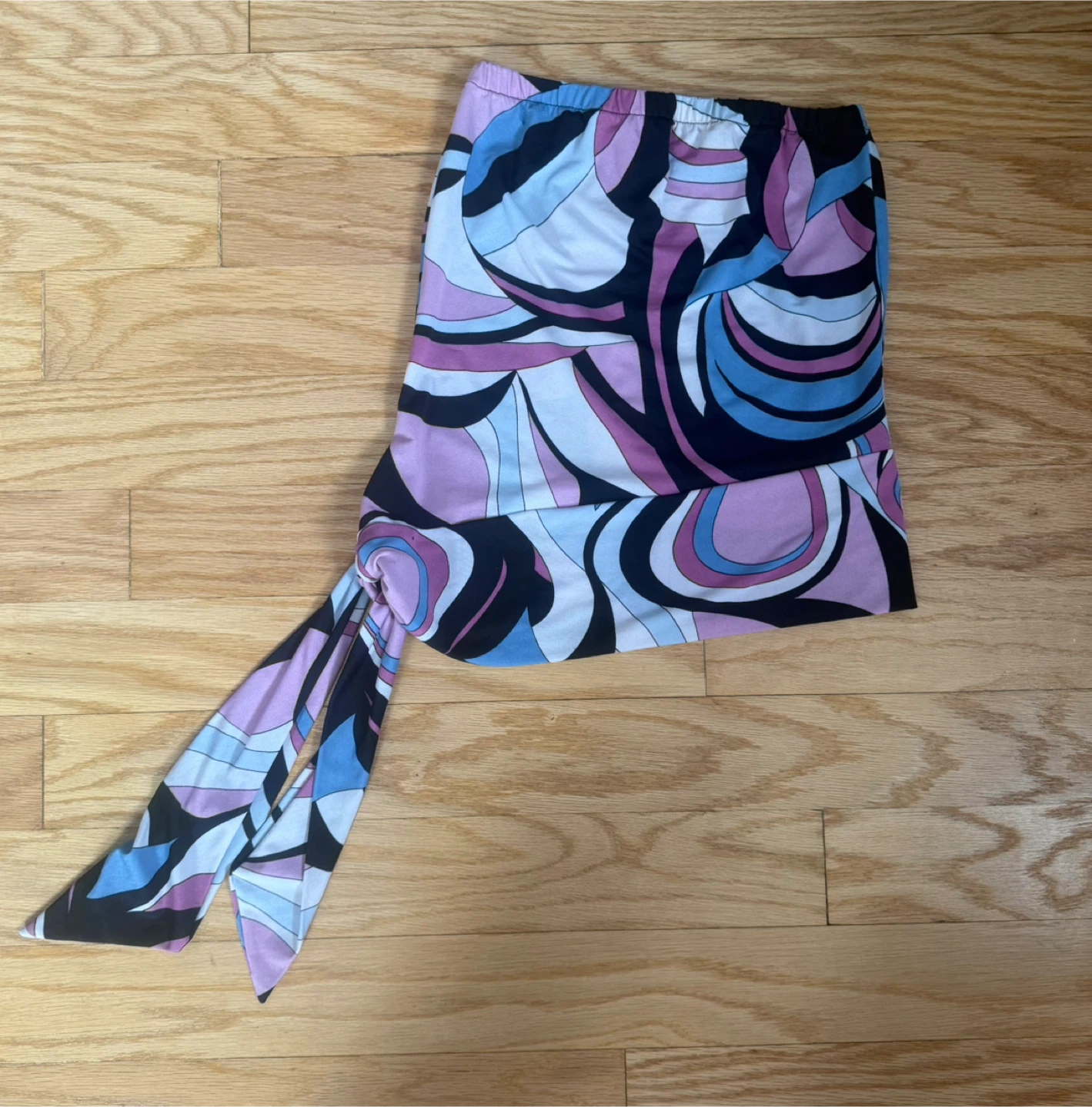Women's Geometric Print Tube Top with Tie