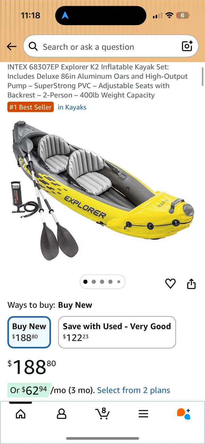 Intex Explorer K2 Inflatable Kayak Set - photo 2