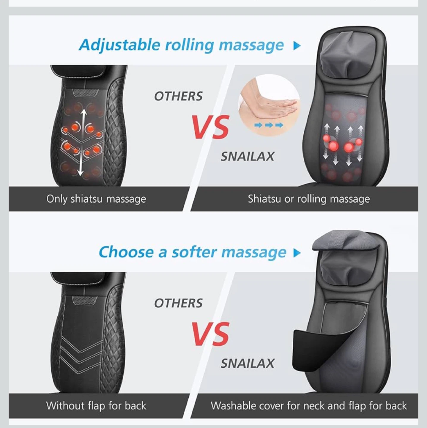SNAILAX Shiatsu Massage Seat Cushion - photo 3