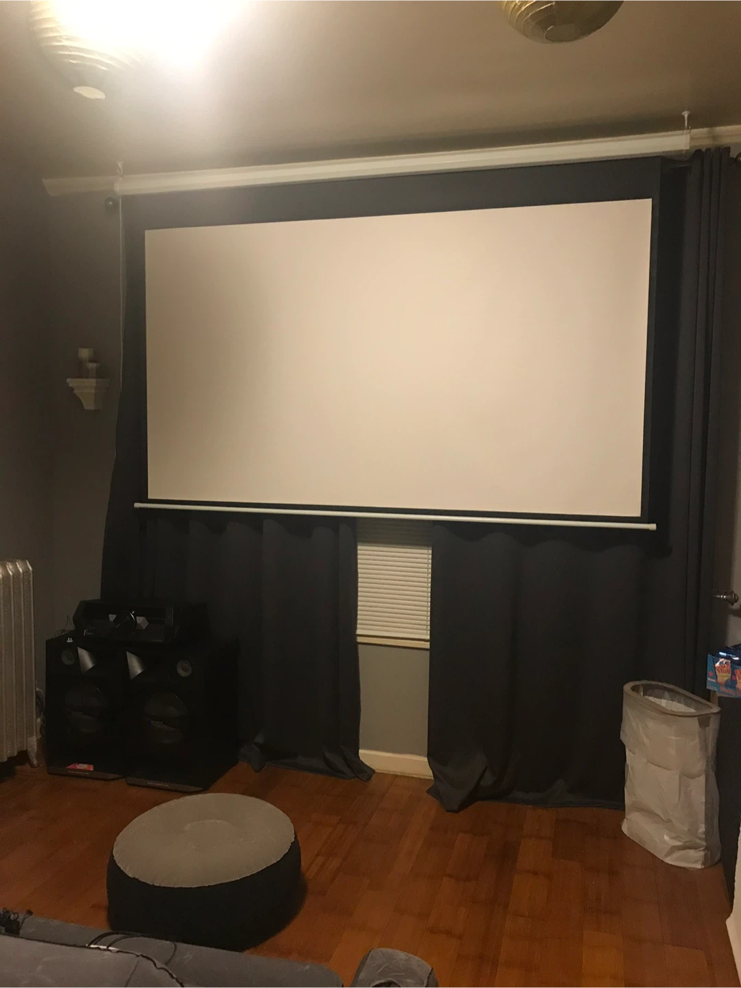 Motorized 120” Projection screen with Projector