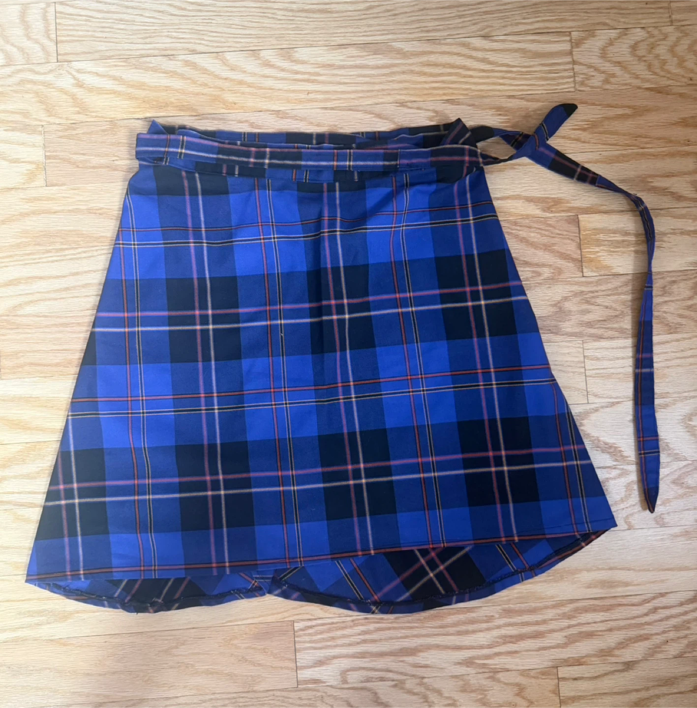 Blue/ purple Plaid Wrap Skirt - photo 2