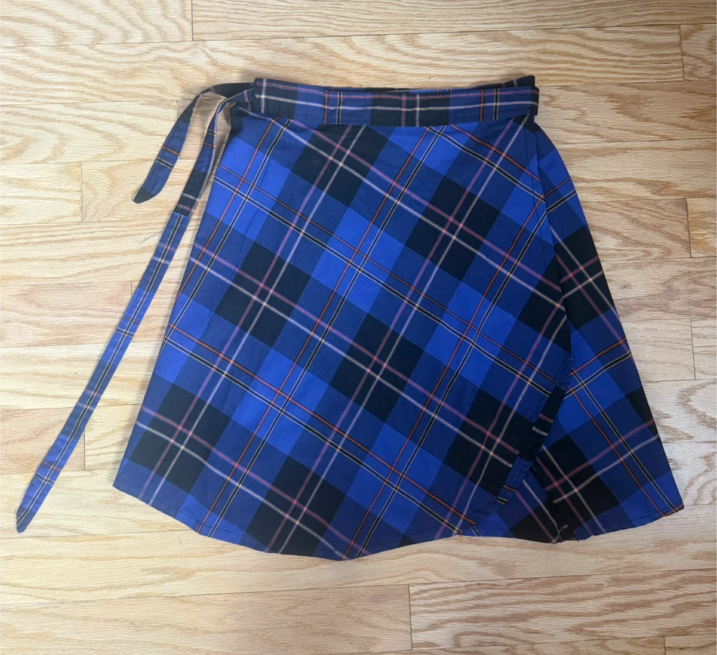 Blue/ purple Plaid Wrap Skirt