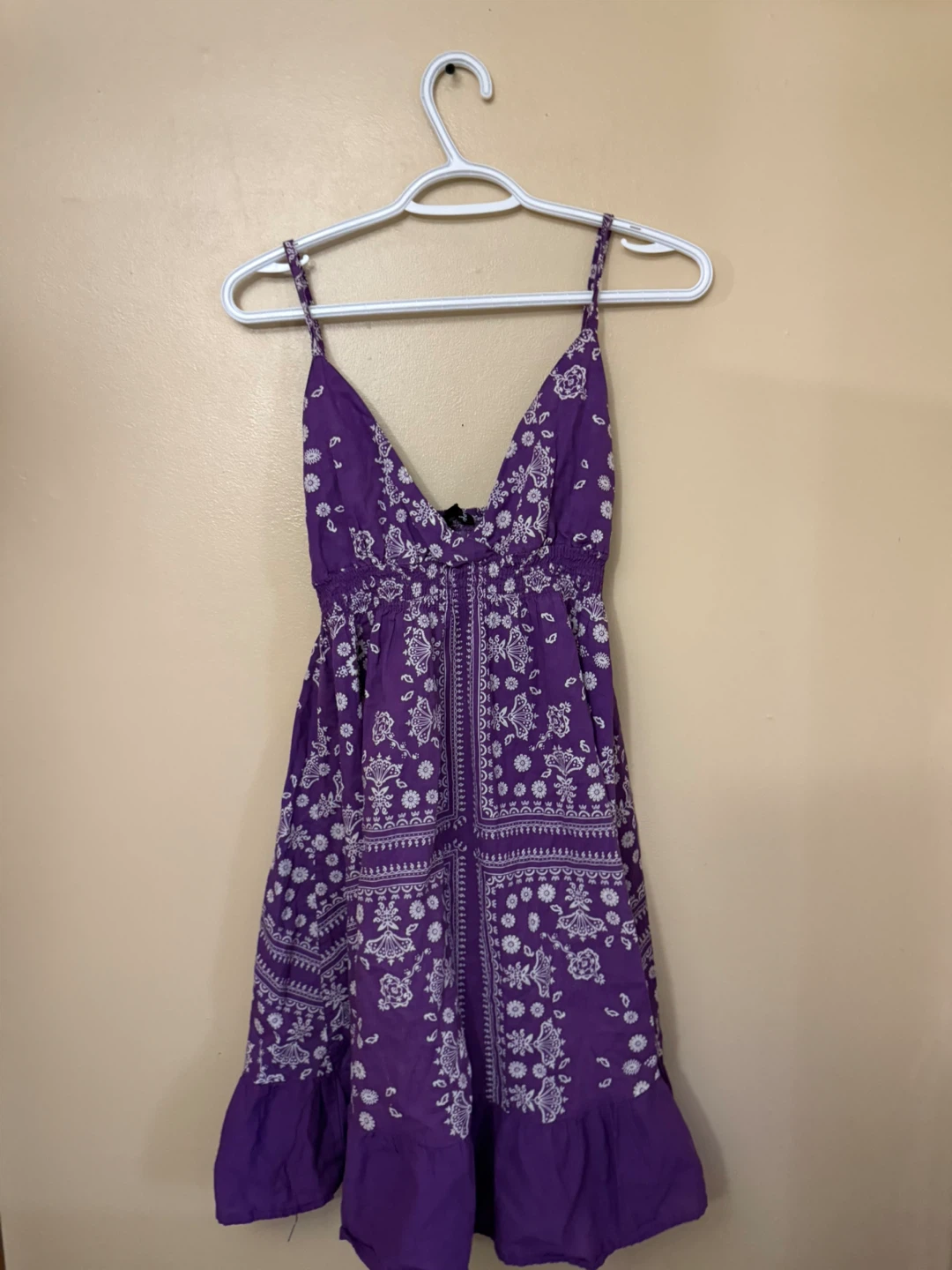 Bandana Print Purple Dress Woman’s Large - photo 2