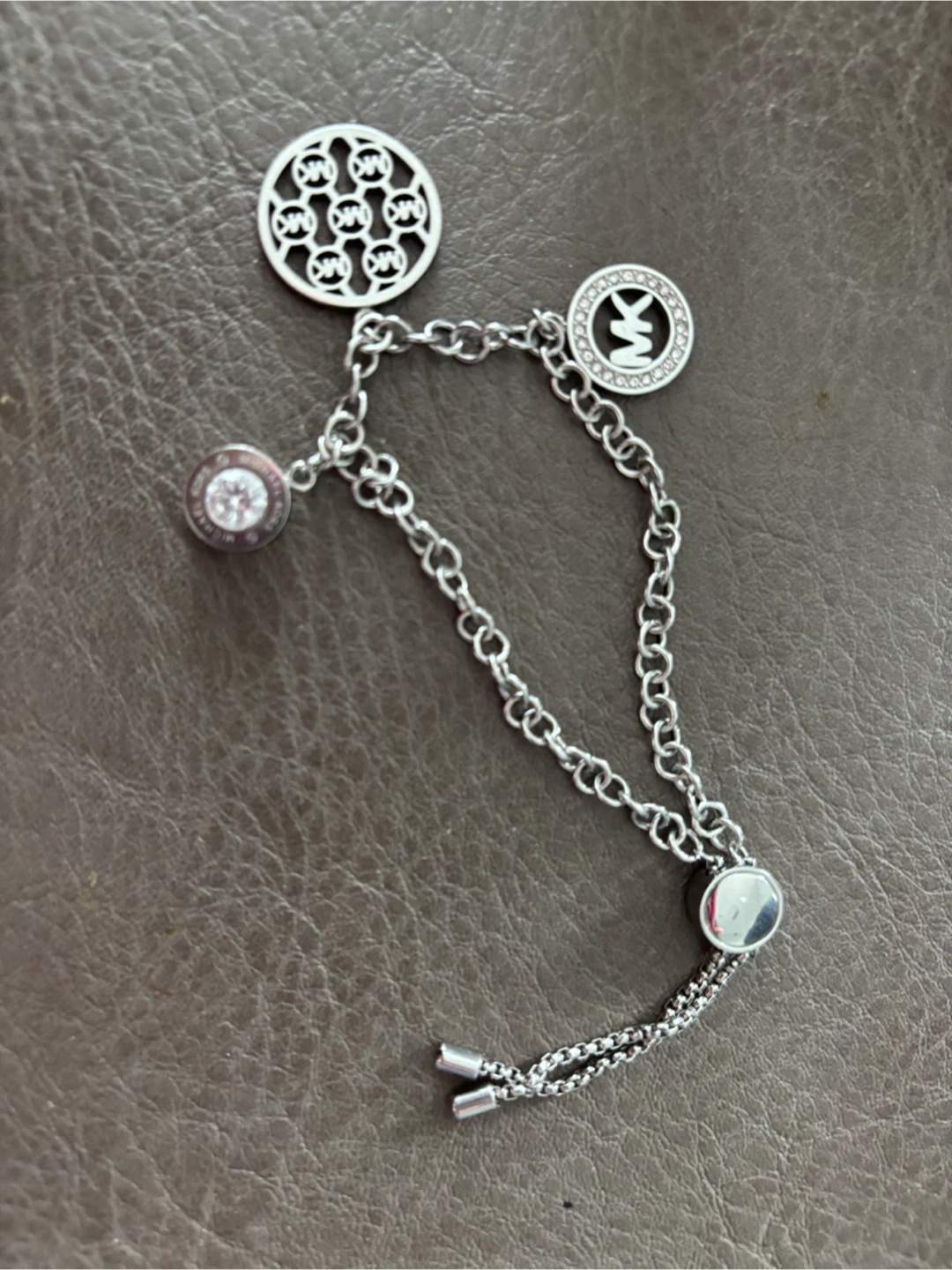 Michael Kors Silver Tone Charm Bracelet